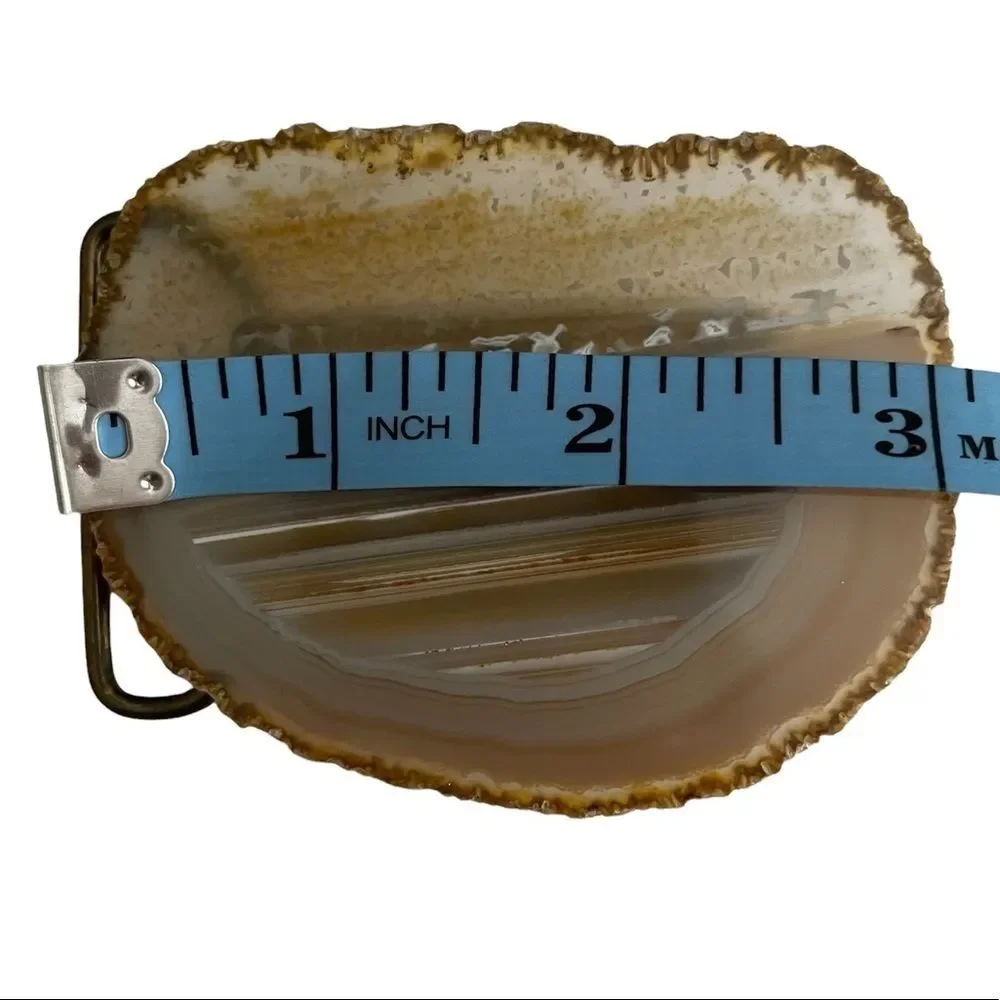 POLISHED Geode Agate Gemstone Slice Belt Buckle